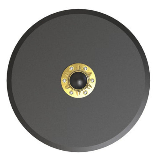 OFAS 15" seeder disc with 3.5mm thickness and 5/8" hub and bearing. Designed for precision planting and trenching.