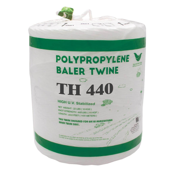 White 5050 ft baler twine spool with 440 lb knot strength, T&H Packaging TH440x5050FT, AftermarketFARM.com AF002-BT-440-5050