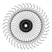 Front view of AIC Tillage AICT-RW60RH 60 inch right-hand hay rake wheel with ASTM A401 spring steel tines