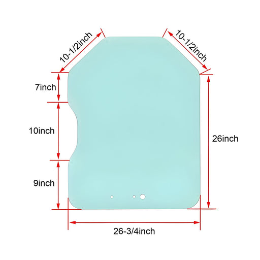 Technical diagram with measurements – Bobcat door glass – A-6729776
