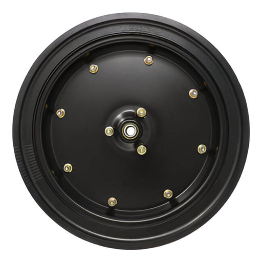 John Deere 16" x 4.5" steel B3 gauge wheel, front view, replacement for AN281247, A-AA66599