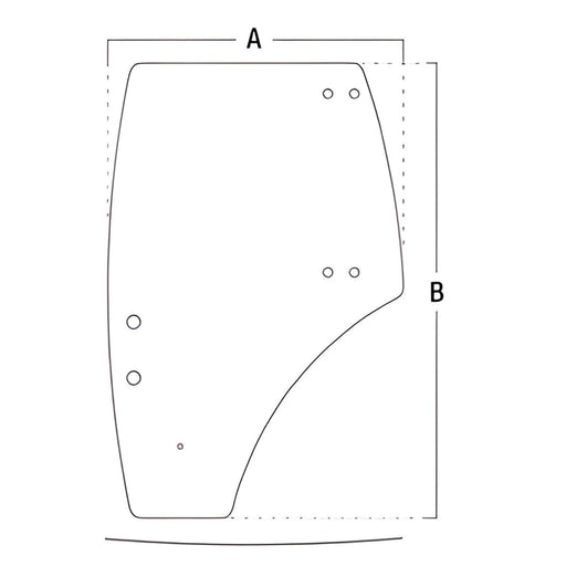 Technical diagram – Kubota right-hand door glass – A-3C581-70675