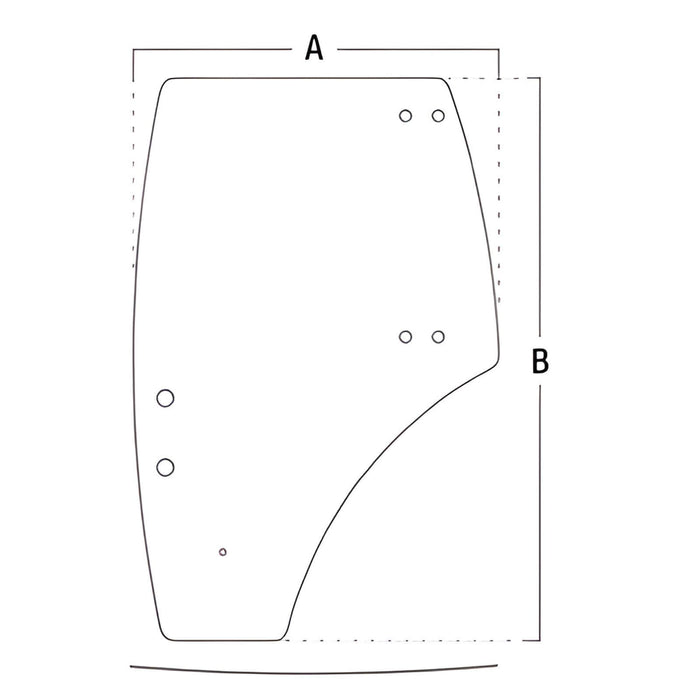 Technical diagram – Kubota right-hand door glass – A-3C581-70675