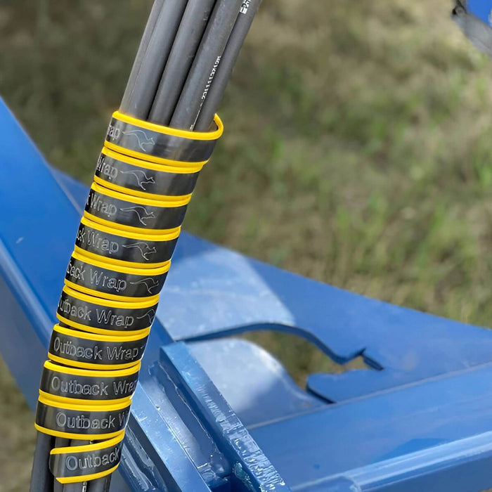 Outback Wrap Hose Tamer used for hose organization in shop and equipment storage areas, part 40X1HTRED7