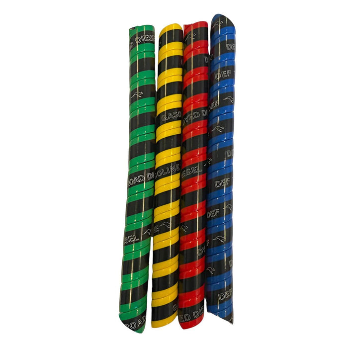 Outback Wrap Fuel Finder fuel hose identification wraps set of four for diesel, dyed diesel, gasoline, and DEF, Part 20X4GRYB
