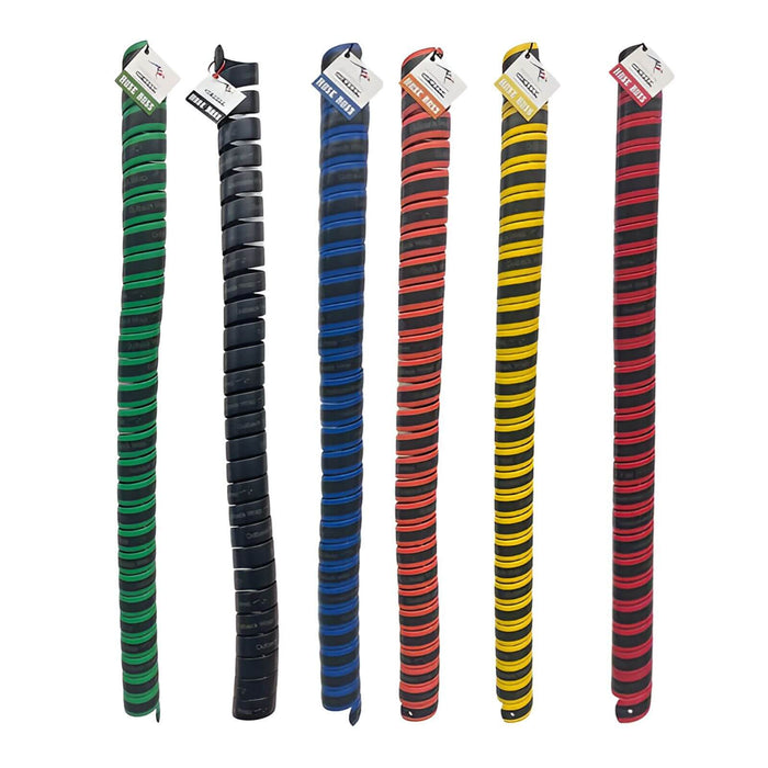 Outback Wrap Hose Boss spiral hose wrap showing available color options for organizing and color-coding large hose bundles