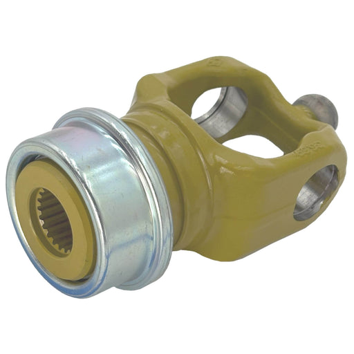 Main Image: PTO CV end yoke with WPG steel slide collar for Walterscheid 2580 Series, Z21 spline, 1000 RPM. Part 135314E – also part 1135314, 135314