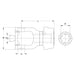 Technical drawing of Walterscheid-compatible WPG CV yoke for 2380 Series with 1-3/8" x Z6 spline. Part 365802E