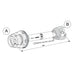 Technical diagram of Walterscheid-compatible WPG CV PTO driveline for PWE P580 Series. Measures 1610 mm center-to-center. No CV cross included. Part 139991