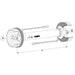 Technical diagram of Walterscheid-compatible WPG PTO driveline for 2500 W-Series. Measures 1210mm center-to-center. No yokes included. Part 800088