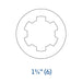 Technical drawing of PTO end yoke WPG interfering bolt clamp for Walterscheid 2500 Series, Z6 spline (540 RPM), Part 320790E – also part 1320790, 320790