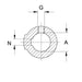 Technical drawing of PTO end yoke WPG RD bore 35mm for Walterscheid 2500 Series, 540 RPM, Part 320796E – also part 1320796, 320796