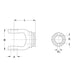 Technical drawing of Profile 1B inboard PTO yoke for RG 2400 Series – 019518E – also part 1019518, 019518