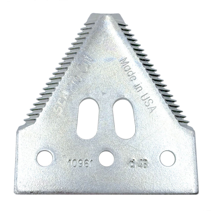 Close-up of Schumacher 10961.07 SCH Pro Cut sickle section with 11 TPI serration