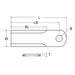 Dimensions diagram CLAAS straw chopper knife Schumacher Radura PrimeLine serrated tungsten carbide A03L6 - also part 7557860, 75557840