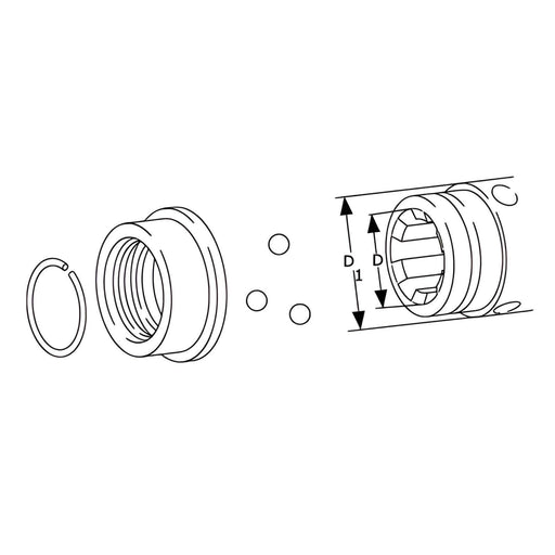 Diagram of Walterscheid AgraSet 119 Size C steel slide-lock collar, Part 364916 - OEM 1364916
