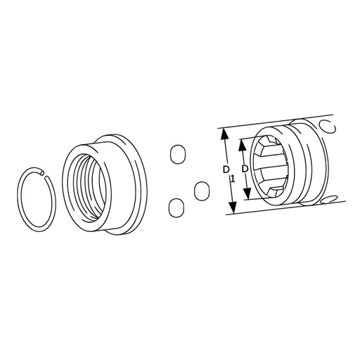Diagram of Walterscheid AgraSet 118 Size C steel slide-lock collar, Part 364915 OEM 1364915
