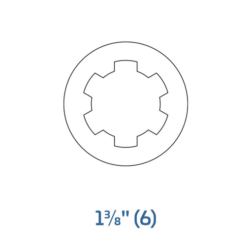 Technical drawing of Walterscheid-compatible WPG CV end yoke with steel slide collar for P580 Series, 1-3/8" x Z6 spline. Part 136933E – also part 1136933, 136933