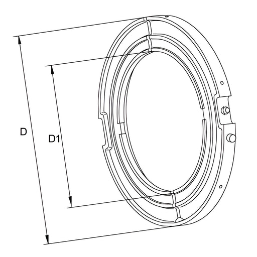 Alt: Walterscheid SD25 slide ring 172716 installed inside compatible 129929 or 129949 SDF/PG 25 CV guard cone