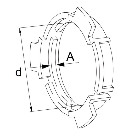 Walterscheid 087276 SC25 PTO guard bearing ring showing 63 mm inside diameter and 4 mm A dimension, OEM 1087276