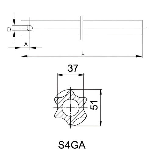 Walterscheid S4GA Coated PTO Shafting Profile Tube, 1400 mm — Diagram. OEM 1699744 / Part 193296