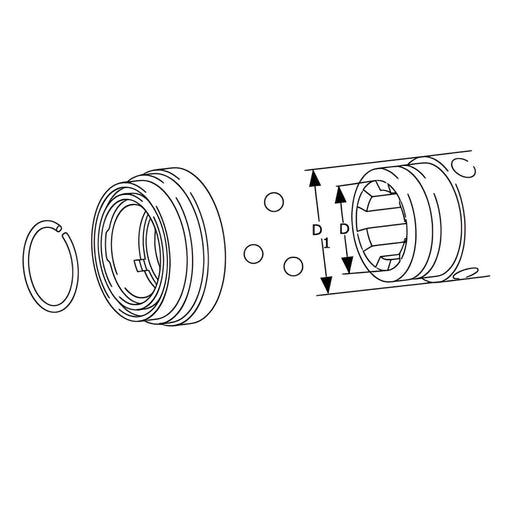 Diagram of Walterscheid Size C QSG/AgraSet quick-disconnect collar lock kit, OEM 1376107