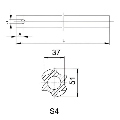 Diagram — Walterscheid S4 inner-profile PTO tube, 1400 mm, OEM 1699742 also part 699742